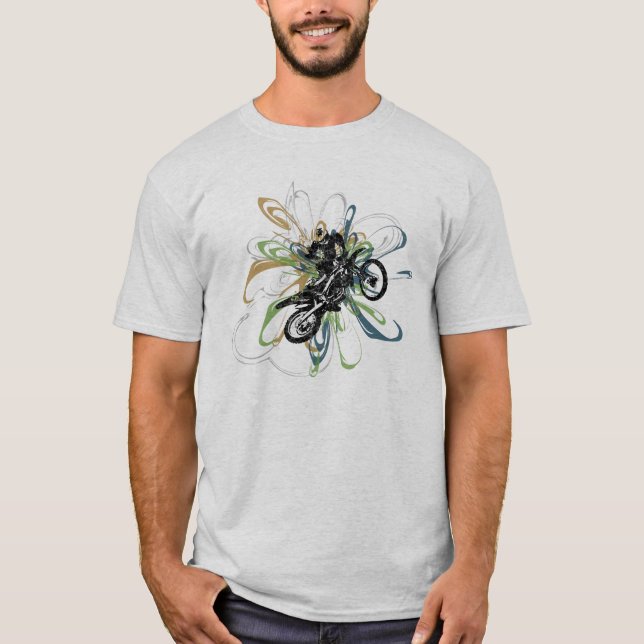 Camiseta La bici abstracta de la suciedad embroma el (Anverso)