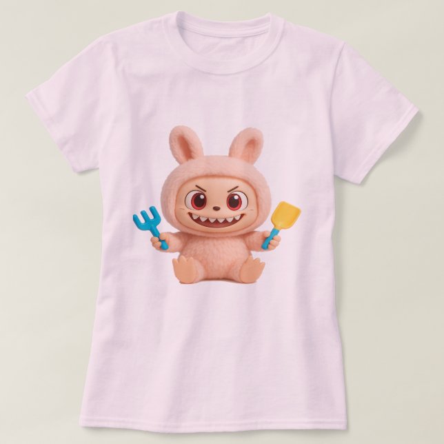 Camiseta La Bobo – Cute Mischievous Bunny Character T-Shirt (Diseño del anverso)