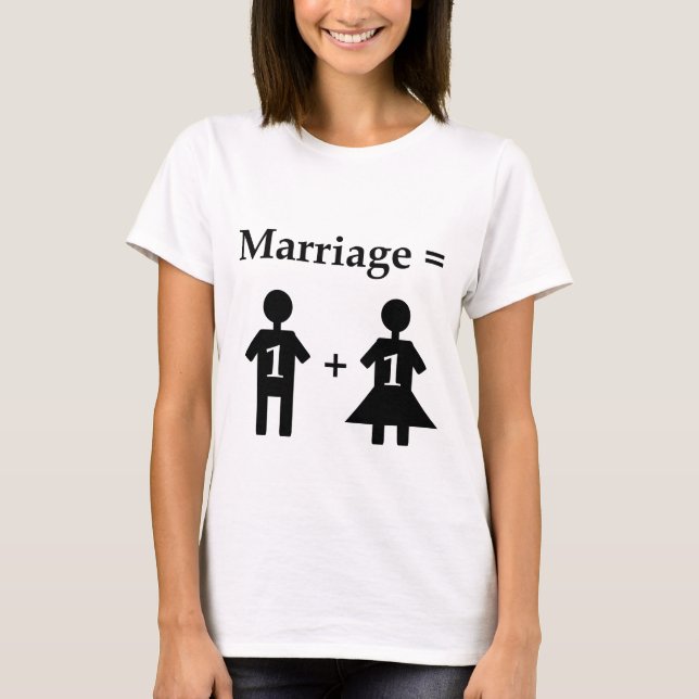 Camiseta La boda iguala a un hombre más una mujer (Anverso)