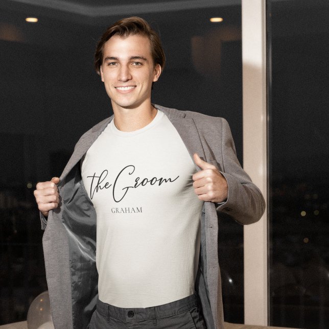 Camiseta La Boda Minimalista Chic Personalizada del Novio (Subido por el creador)
