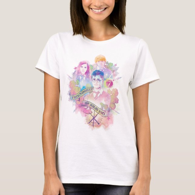Camiseta La bola de Harry Potter| Harry, Hermione y Ron Wat (Anverso)