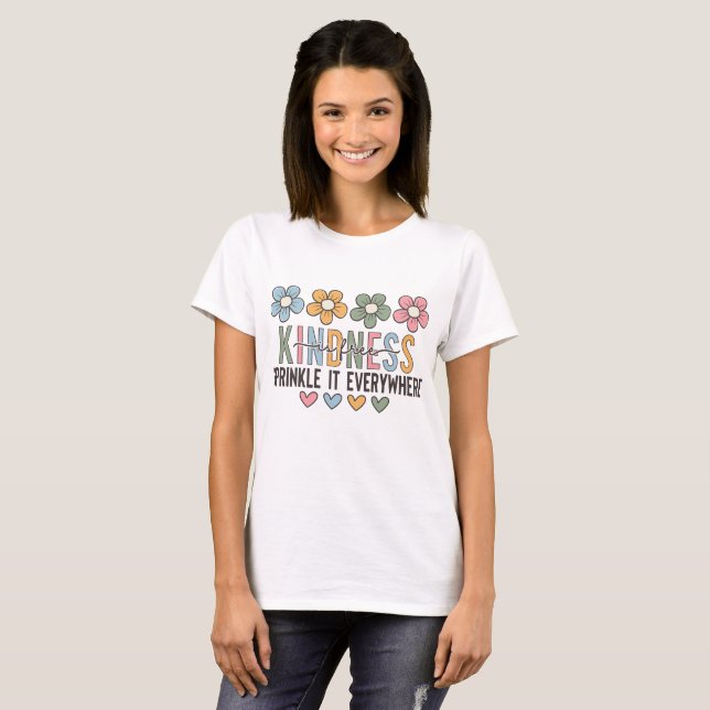 Camiseta La bondad es gratis, cita positiva de la margarita (Anverso completo)