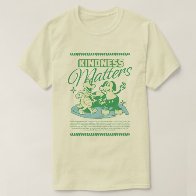 Camiseta La bondad importa el perro y cocodrilo retro vinta (Diseño del anverso)