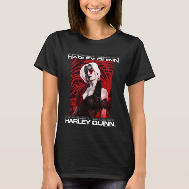 Camiseta La brigada suicida | Retrato de Harley Quinn Red F (Anverso)