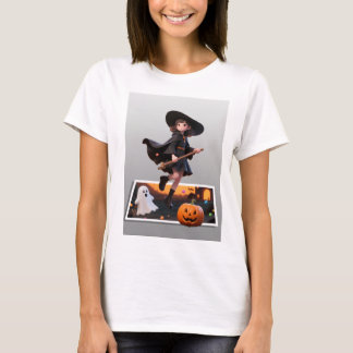 Camiseta La bruja de Halloween choca con el bastón de labio
