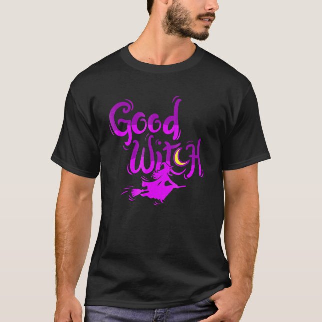 Camiseta La Bruja De La Buena Bruja De Halloween Volando En (Anverso)