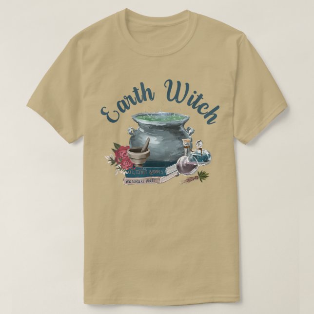 Camiseta La bruja de la Tierra Herbalist Green Witchcraft V (Diseño del anverso)