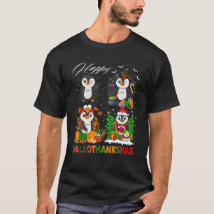 Camiseta La bruja divertida Turquía Santa Claus Penguins Ha