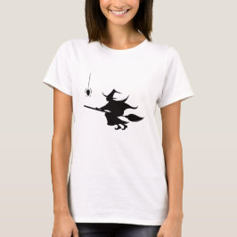 Camiseta La Bruja Volando En El Diseño De Halloween En La E