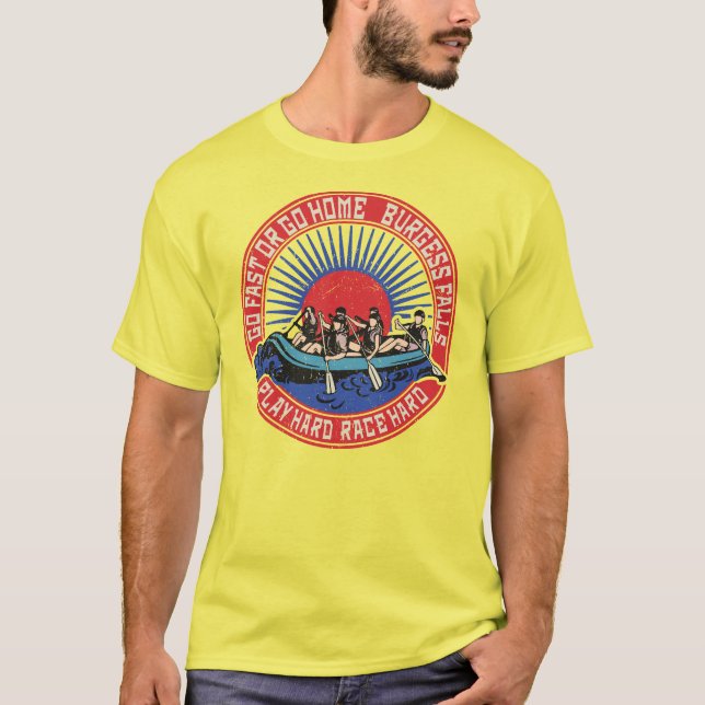 Camiseta La Burgess Retro Cae Rafting. (Anverso)