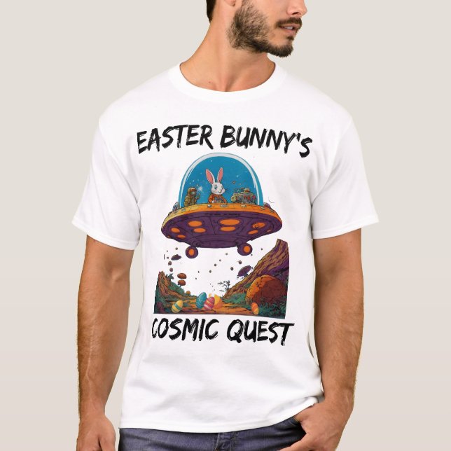 Camiseta La búsqueda cósmica de Conejo de Pascua (Anverso)
