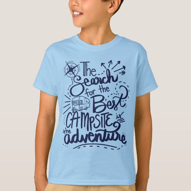Camiseta La búsqueda del mejor lugar es la aventura (Anverso)