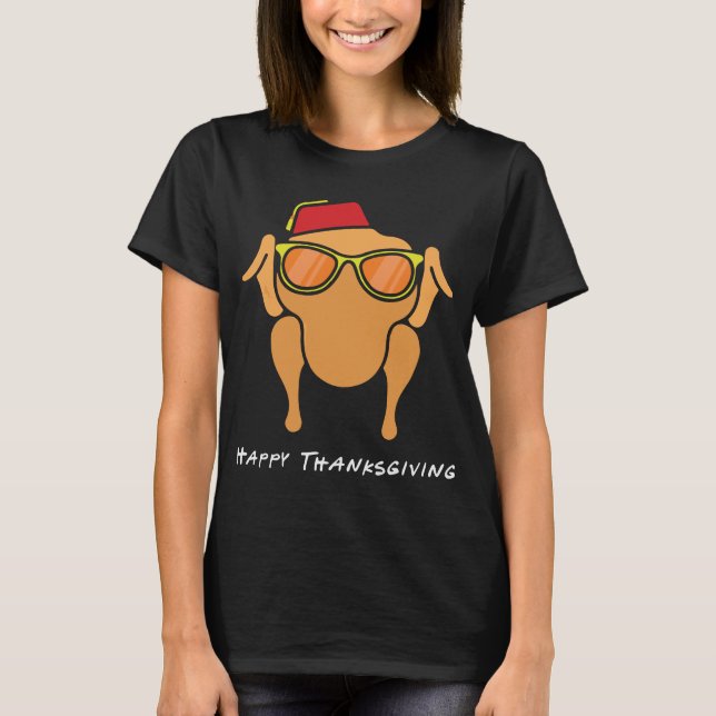 Camiseta La cabeza de Monica Turquía Feliz Acción de Gracia (Anverso)