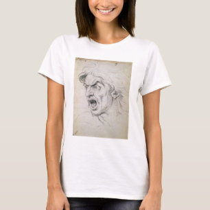 Camiseta La cabeza de un hombre que grita en terror, un