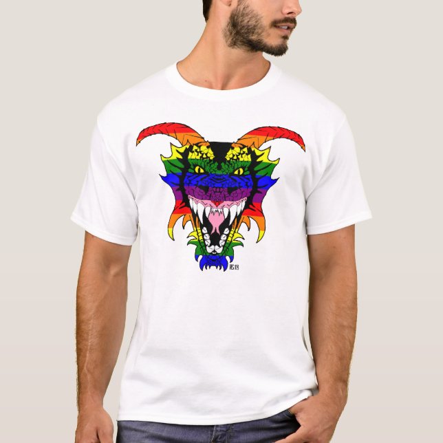 Camiseta La cabeza del dragón grande del orgullo (Anverso)