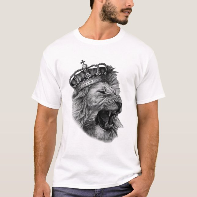 Camiseta la cabeza del león con su corona majestuosa (Anverso)