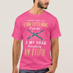 Camiseta La Cabeza Fluida Jugando La Flauta Flutista Funny