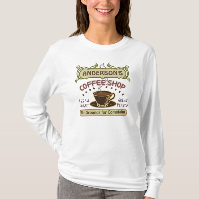 Camiseta La cafetería con la taza crea sus los propios (Anverso)