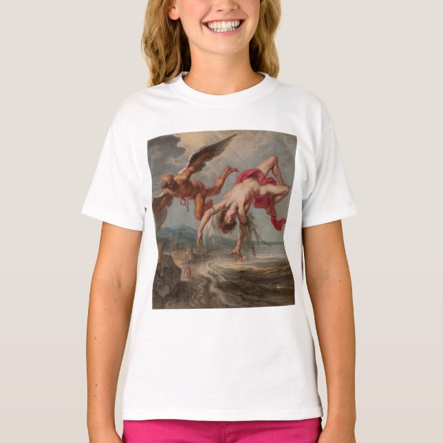 Camiseta La caída de Icarus (por Jacob Peter Gowy) (Anverso)