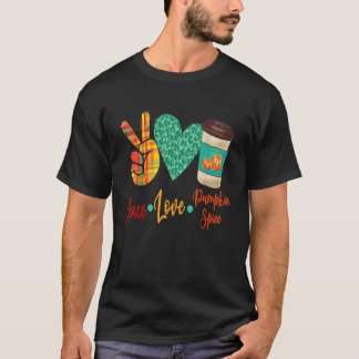 Camiseta La caída del café de especias de la calabaza de am