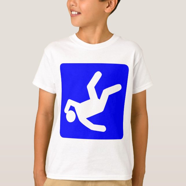 Camiseta La caída del hombre - azul (Anverso)