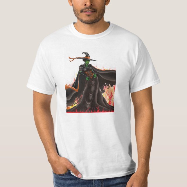Camiseta La CAJA FUERTE VIAJA bruja (Anverso)