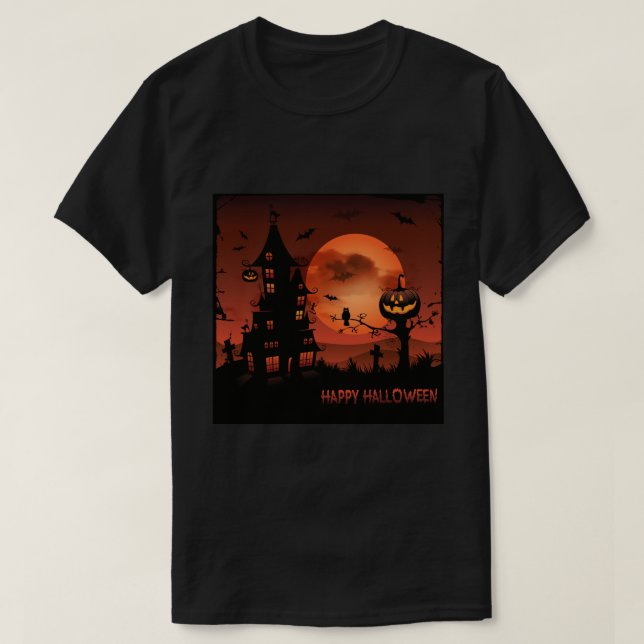Camiseta La calabaza de las escenas del cementerio de (Diseño del anverso)