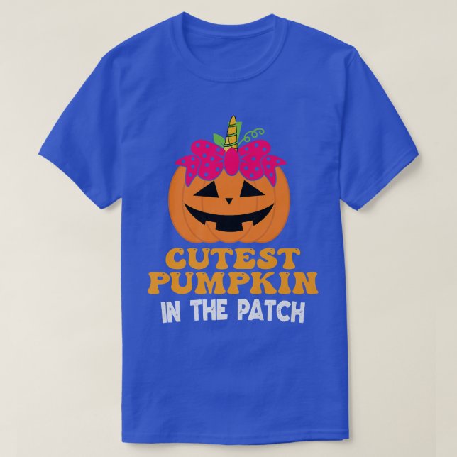 Camiseta La Calabaza Más Cuidadosa Del Parche De Unicornio  (Diseño del anverso)