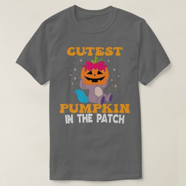 Camiseta La Calabaza Más Cuidadosa Del Parche De Unicornio  (Diseño del anverso)