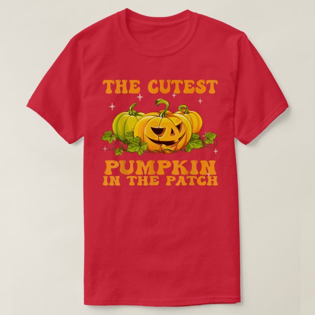 Camiseta La Calabaza Más Cuidadosa Del Parche Halloween Boy (Diseño del anverso)