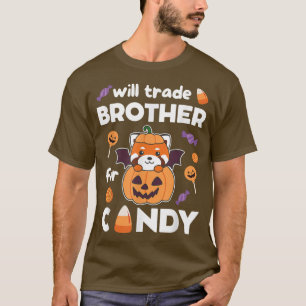 Camiseta La Calabaza Roja Panda Halloween Comerciará Con He