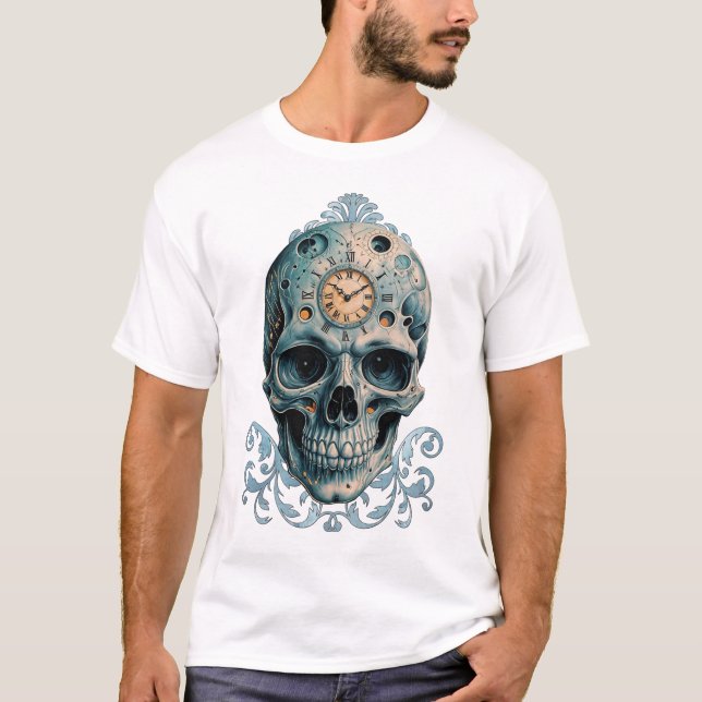 Camiseta La Calavera del Tiempo: números romanos (Anverso)
