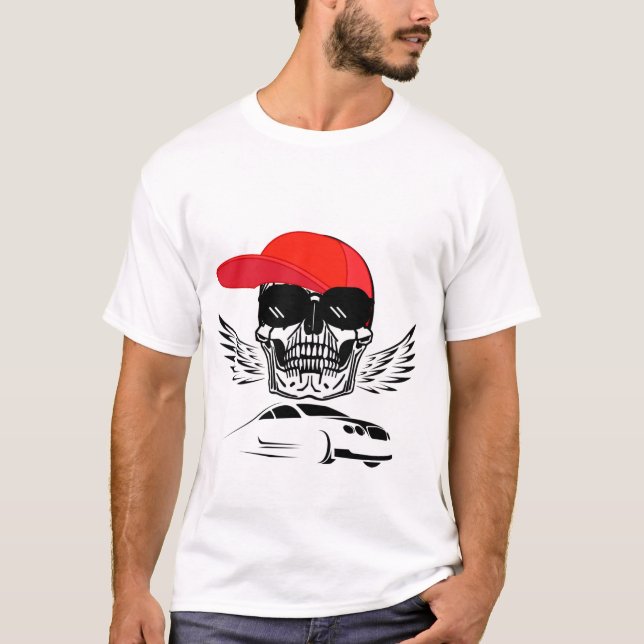 CAMISETA LA CALAVERA Y EL AUTO (Anverso)
