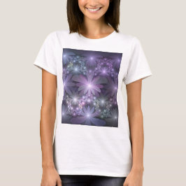 Camiseta La cama de flores reluciente arte fractal