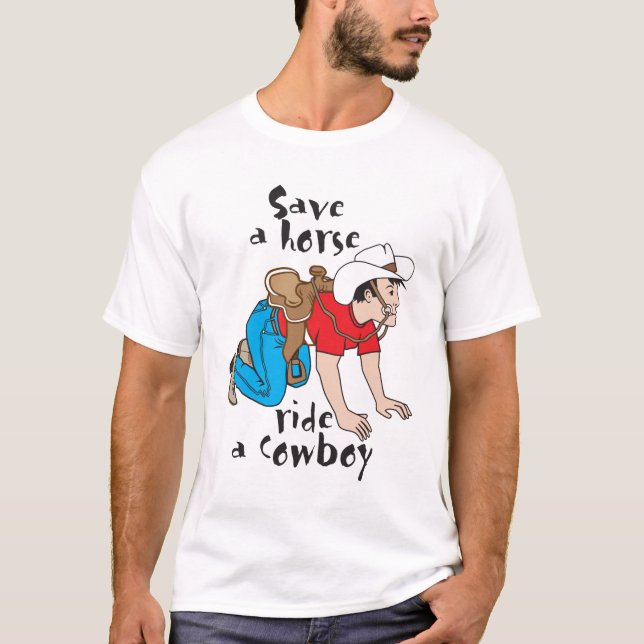 Camiseta La camiseta, "ahorra un paseo del caballo un (Anverso)