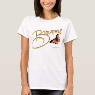 Camiseta la camiseta, respira, mariposa, blanco y negro,