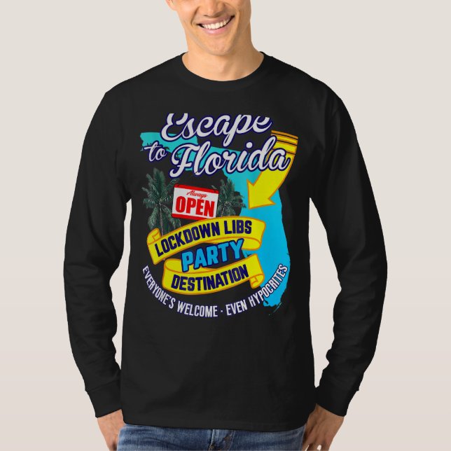 Camiseta La Campaña Ron Desantis Escape A Florida Locdown L (Anverso)