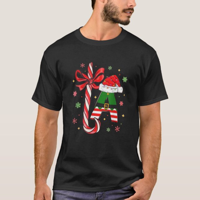 Camiseta La Candy Cane Santa Hat Funny Christmas 2024 Tis T (Anverso)