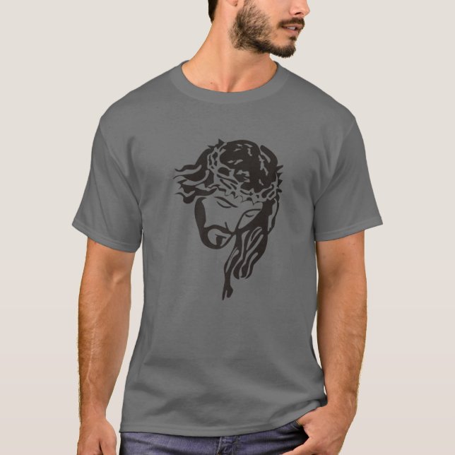 Camiseta La cara de Jesucristo mirando hacia abajo (Anverso)
