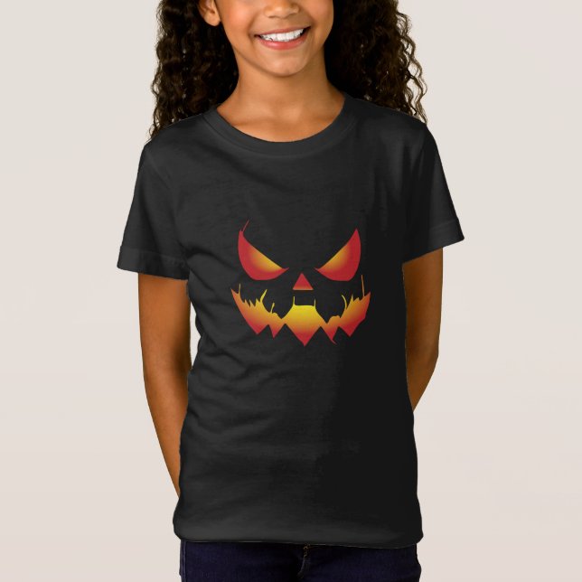 Camiseta La cara de la calabaza de Halloween espumosa en el (Anverso)