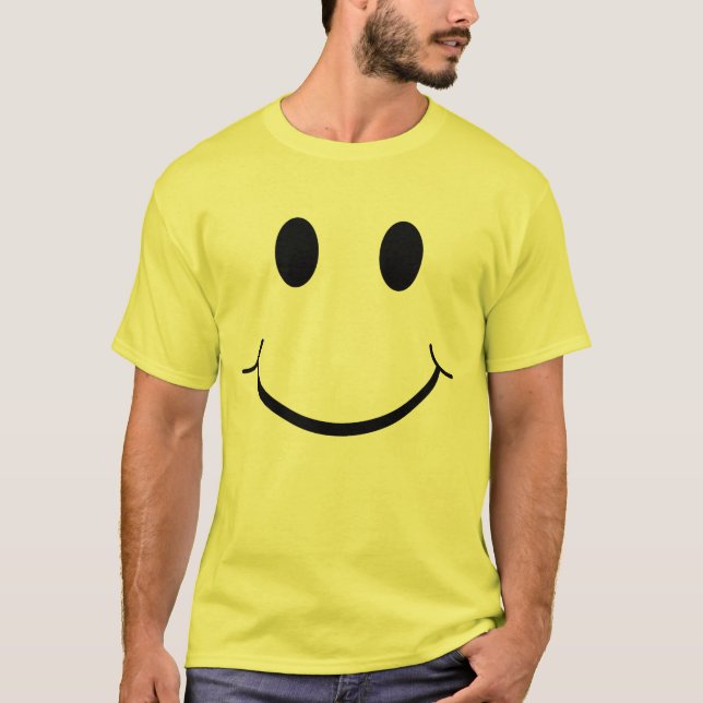 Camiseta La cara feliz amarilla del clásico 70 (Anverso)