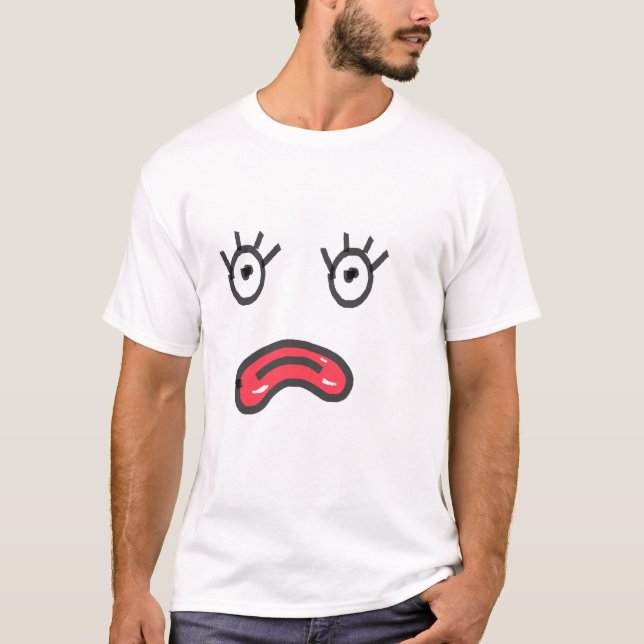 Camiseta La cara triste de los labios rosas (Anverso)