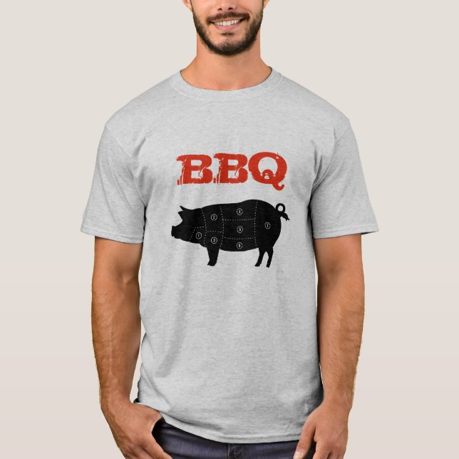 Camiseta La carne de cerdo corta al carnicero (Anverso)