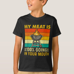 Camiseta La carne es 100 entrando en la boca divertido bbq