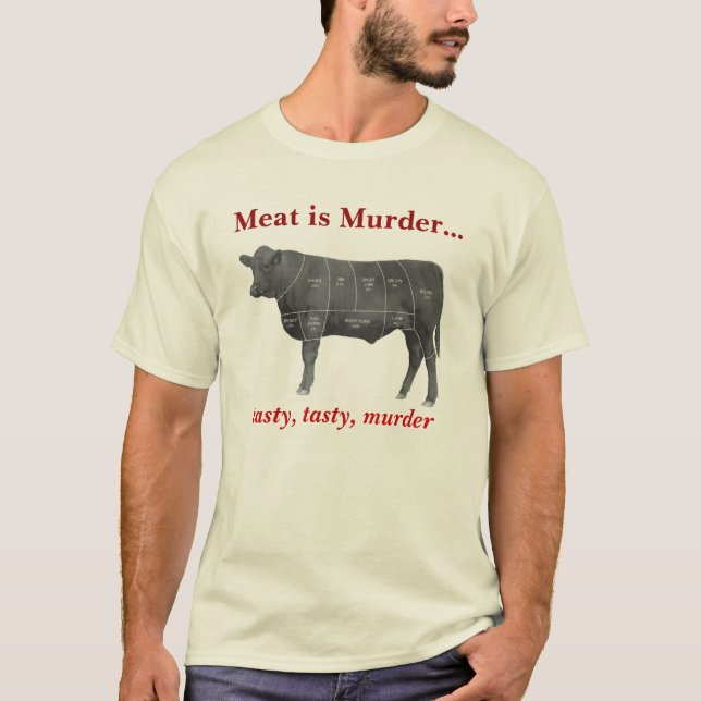 Camiseta La carne es asesinato - Angus (Anverso)