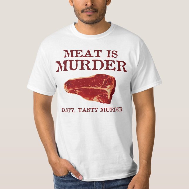 Camiseta La carne es asesinato sabroso (Anverso)