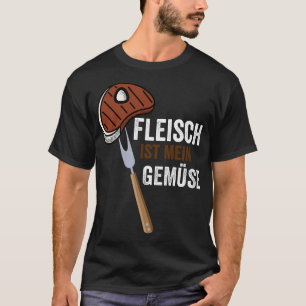 Camiseta La carne es mi verdura BBQ parrillada chuleta de f