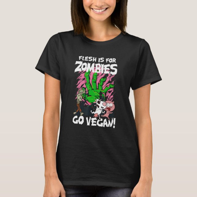 Camiseta La Carne Es Para Zombies Ir Vegan Halloween Vstume (Anverso)