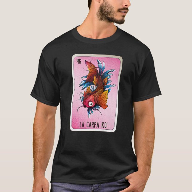 Camiseta La Carpa Koi Cartas de Bingo de argot mexicano (Anverso)