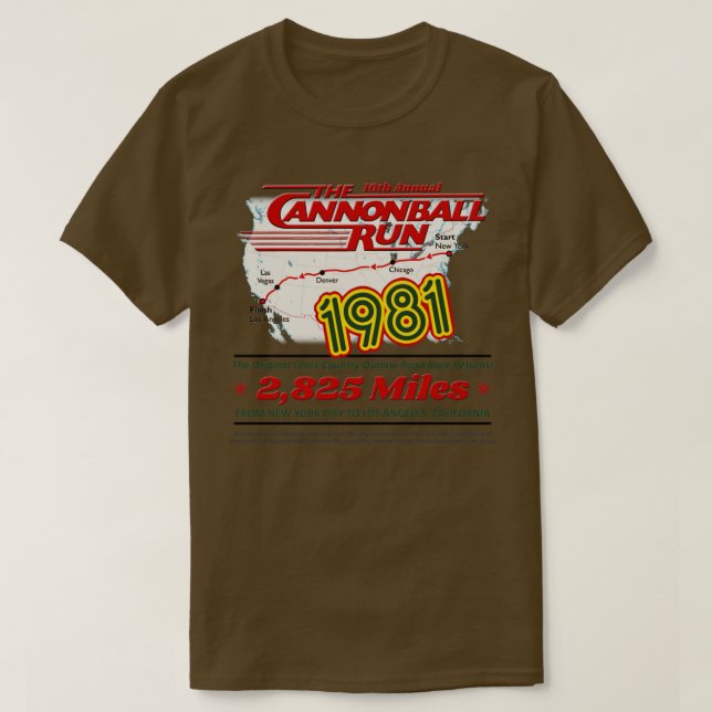Camiseta La carrera del Cannonball (Diseño del anverso)